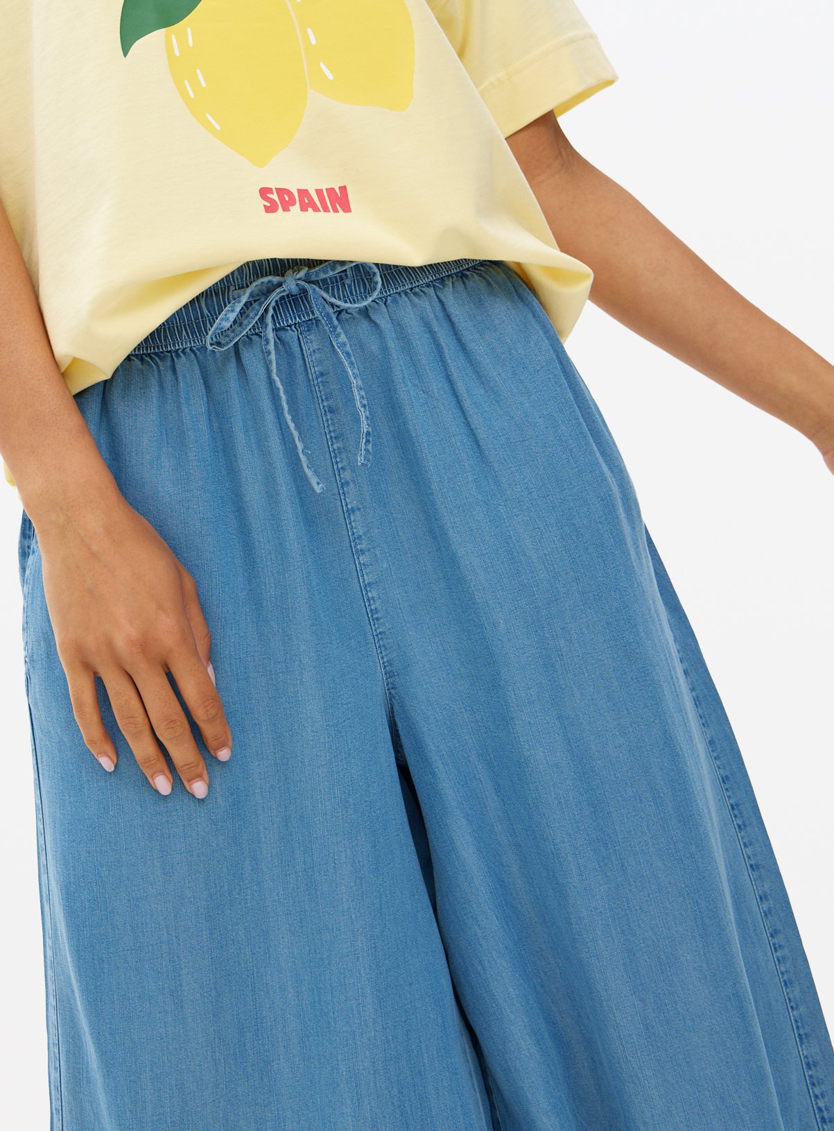 Mid Blue Tencel™ Denim Culottes 12 - Image 3 thumbnail